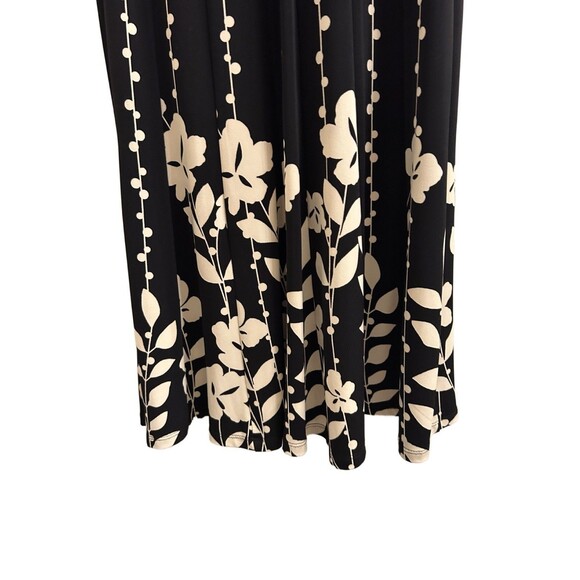 Jones New York  Women’s Black White Floral Ruched Dress Midi Sz 6 Party Office - Picture 5 of 10